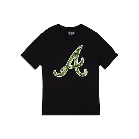 New Era Atlanta Braves Summer Pop Black Neon Yellow T-shirt