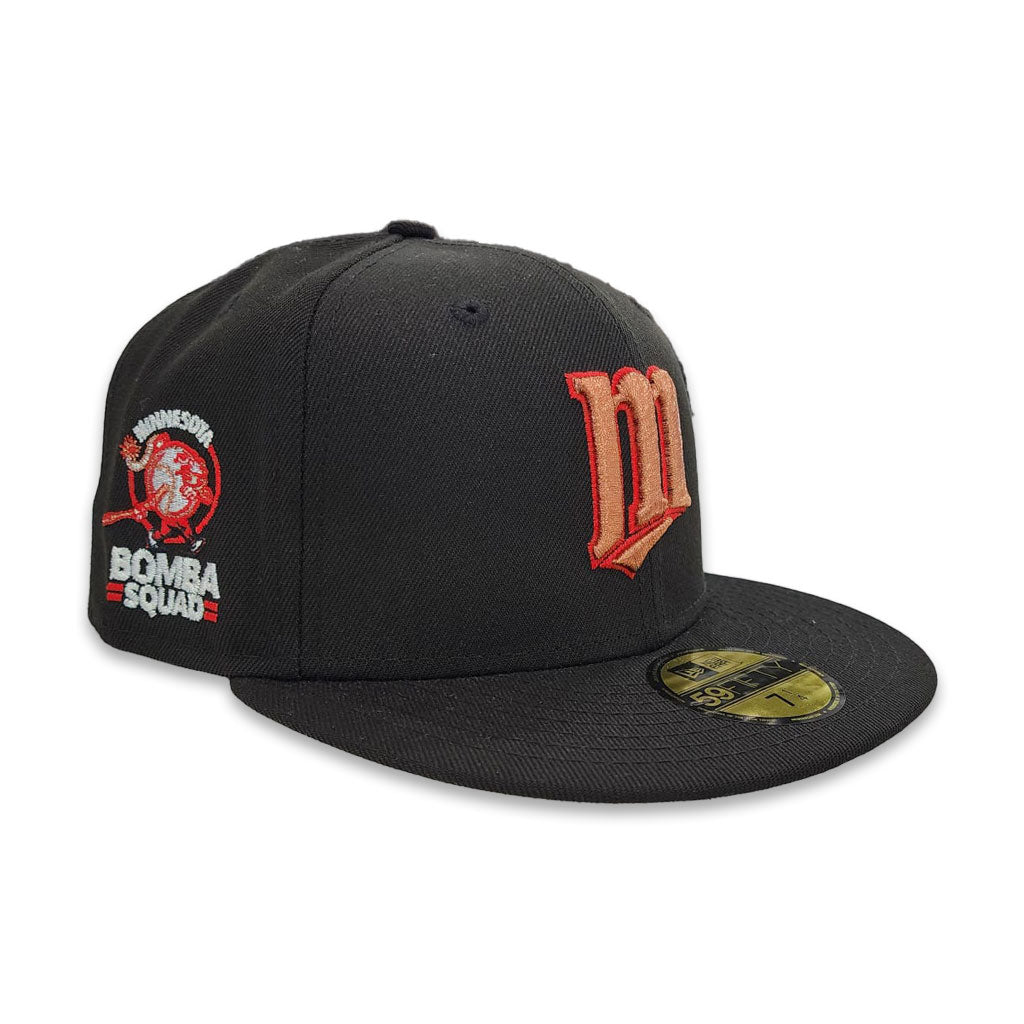 Black Minnesota Twins Gray Bottom Bomba Squad Side Patch New Era 59Fifty Fitted