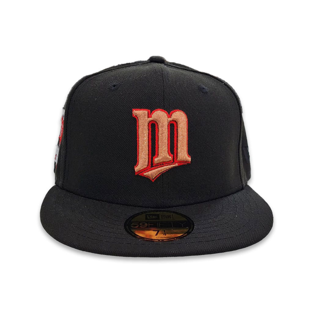 Black Minnesota Twins Gray Bottom Bomba Squad Side Patch New Era 59Fifty Fitted
