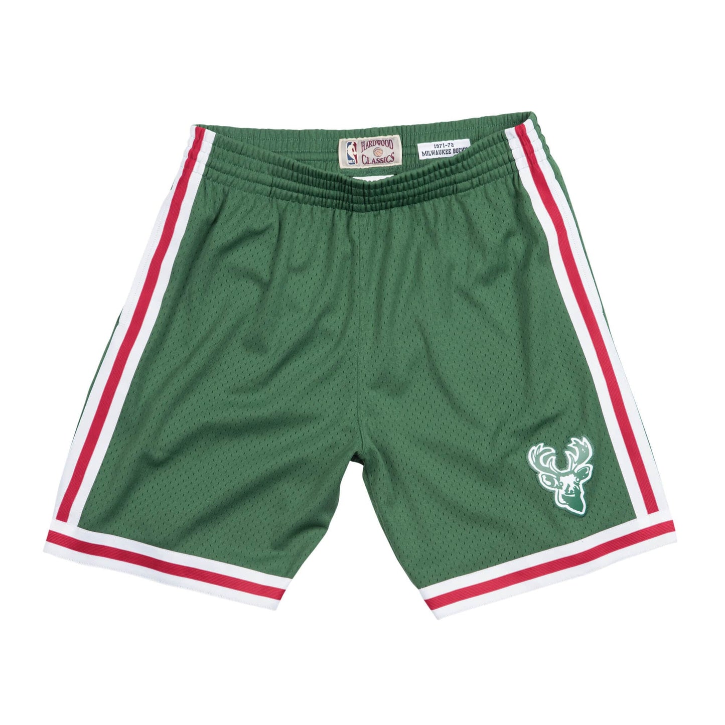 1971-72 Green Milwaukee Bucks Mitchell & Ness Hardwood Classics Swingman Shorts