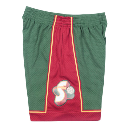 1995-96 Roard Seattle SuperSonics Mitchell & Ness Green / Red Hardwood Classics Swingman Shorts