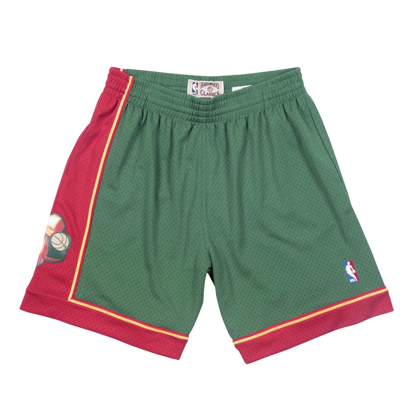 1995-96 Roard Seattle SuperSonics Mitchell & Ness Green / Red Hardwood Classics Swingman Shorts