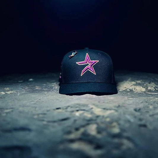 Black Astros Purple Bottom 20th Anniversary Side Patch New Era Fitted