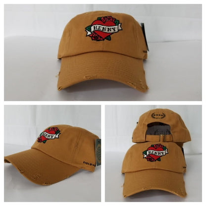 Henny By Field Grade Wheat Distressed DAD Hat Snapback Strapback CAP