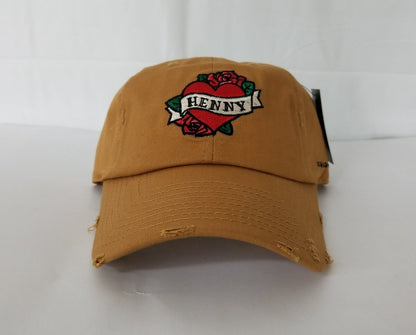 Henny By Field Grade Wheat Distressed DAD Hat Snapback Strapback CAP