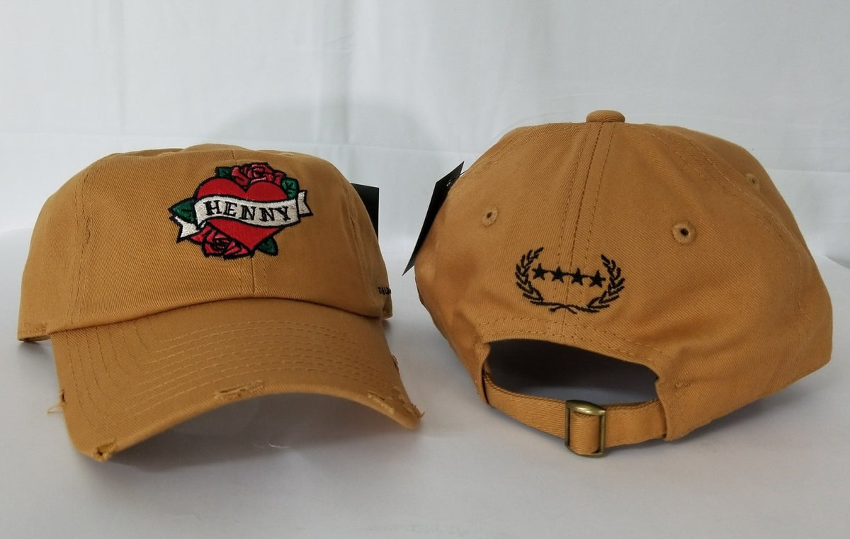 Henny By Field Grade Wheat Distressed DAD Hat Snapback Strapback CAP