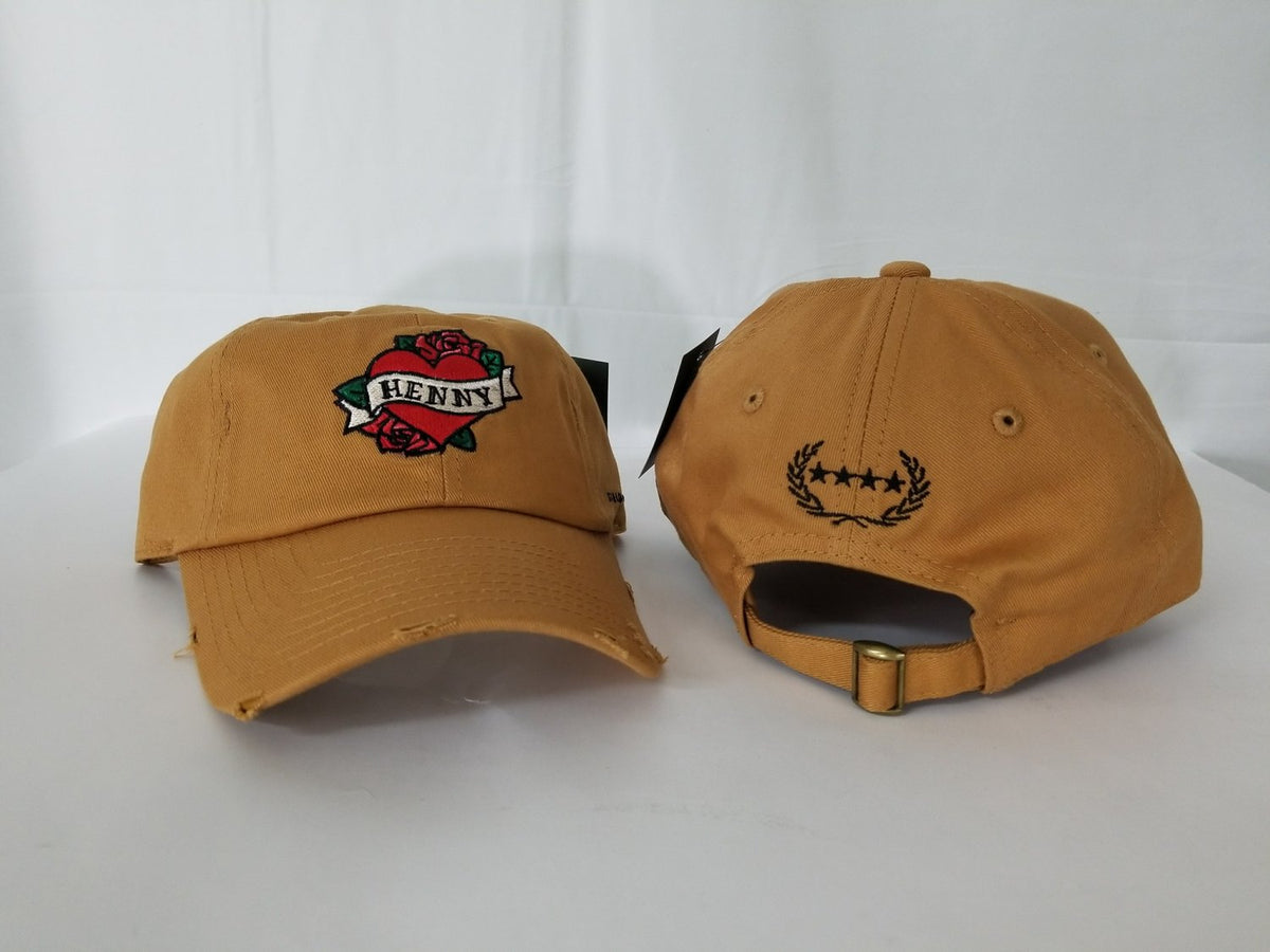 Henny By Field Grade Wheat Distressed DAD Hat Snapback Strapback CAP