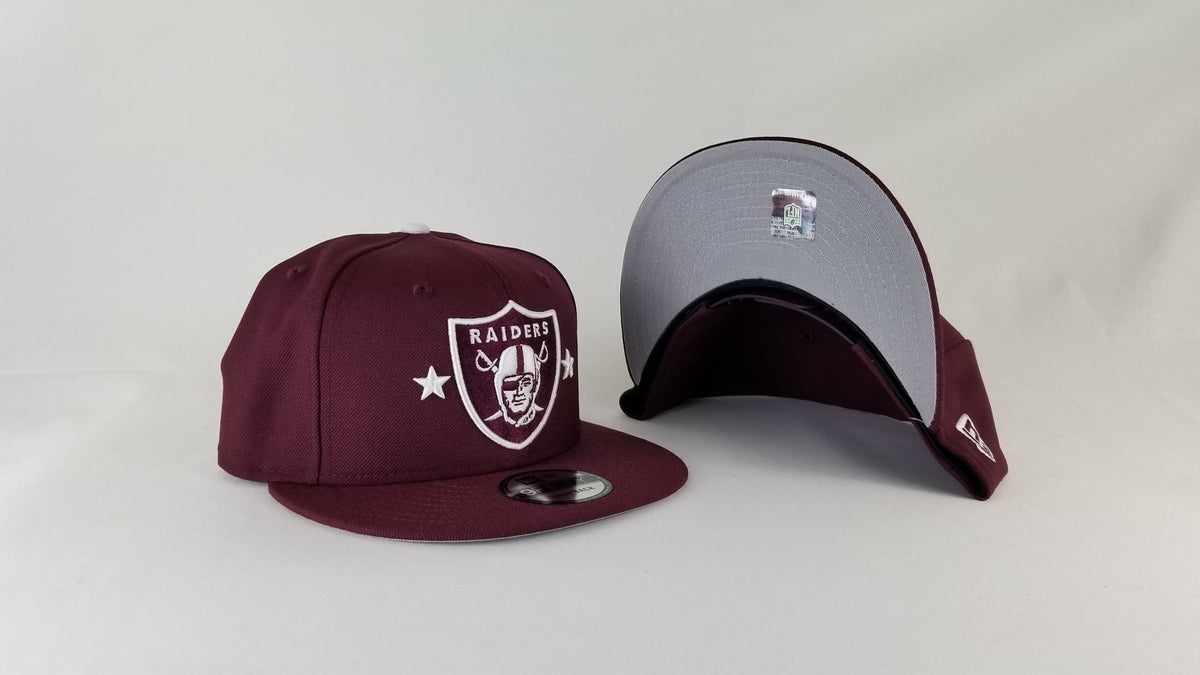 Exclusive New Era Maroon Oakland Raiders 9Fifty Stars Snapback hat