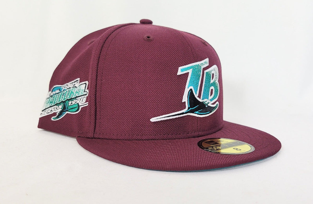 Maroon Tampa Bay Rays Teal Bottom 1998 Inaugural Season New Era 59Fifty Fitted
