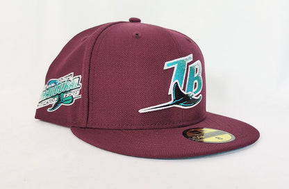 Maroon Tampa Bay Rays Teal Bottom 1998 Inaugural Season New Era 59Fifty Fitted