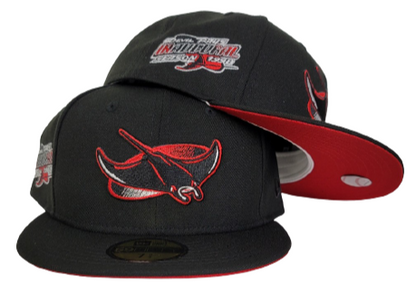 Black Tampa Bay Rays Red Bottom 1998 Inaugural Season New Era 59Fifty Fitted