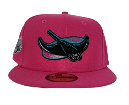 Fusion Pink Tampa Bay Rays Teal Bottom 1998 Inaugural Season New Era 59Fifty Fitted
