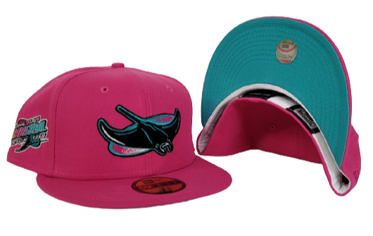 Fusion Pink Tampa Bay Rays Teal Bottom 1998 Inaugural Season New Era 59Fifty Fitted