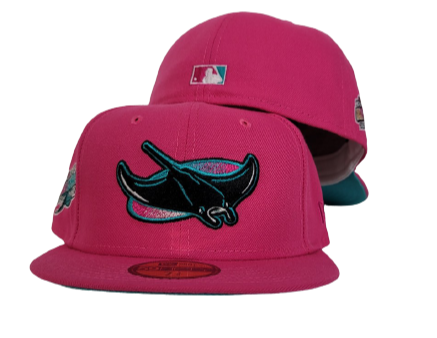 Fusion Pink Tampa Bay Rays Teal Bottom 1998 Inaugural Season New Era 59Fifty Fitted