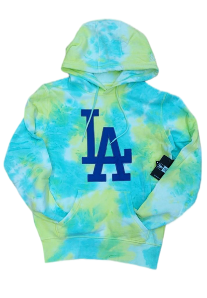 Los Angeles Dodgers New Era Green Tie-Dye Pullover Hoodie