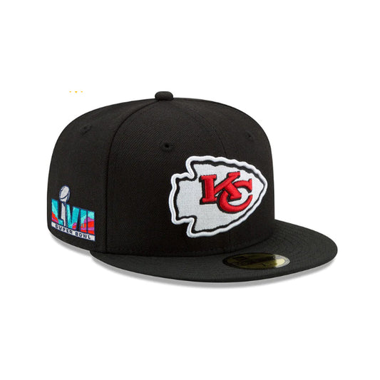 Black Kansas City Chiefs New Era Super Bowl LVII Side Patch 59FIFTY Fitted Hat