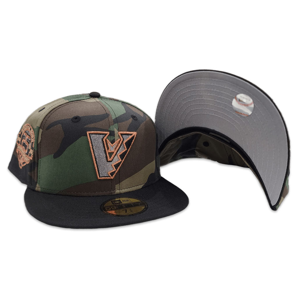 Woodland Camo Upside Down Arizona Diamondbacks Black Visor Gray Bottom 25th Anniversary Side Patch New Era 59Fifty Fitted