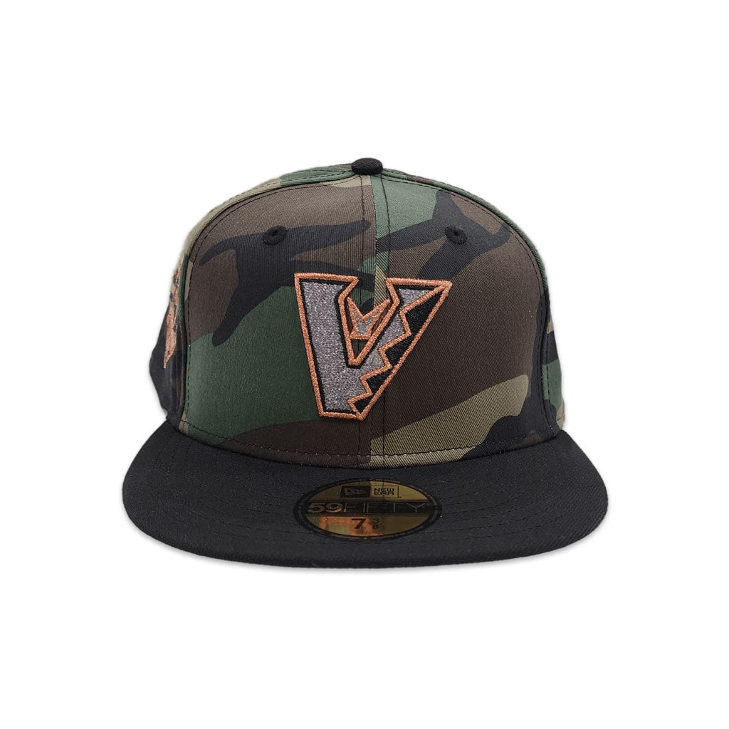 Woodland Camo Upside Down Arizona Diamondbacks Black Visor Gray Bottom 25th Anniversary Side Patch New Era 59Fifty Fitted