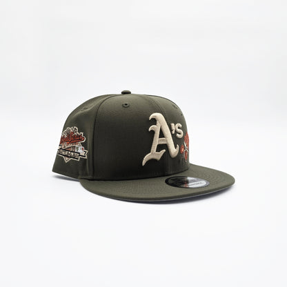New Era Oakland Athletics '1999 World Series Battle of The Bay' 9FIFTY Snapback Olive