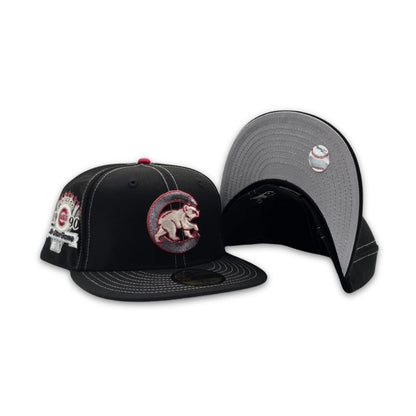 Black Stitched Chicago Cubs Gray Bottom 1990 All Star Game Side Patch New Era 59Fifty Fitted