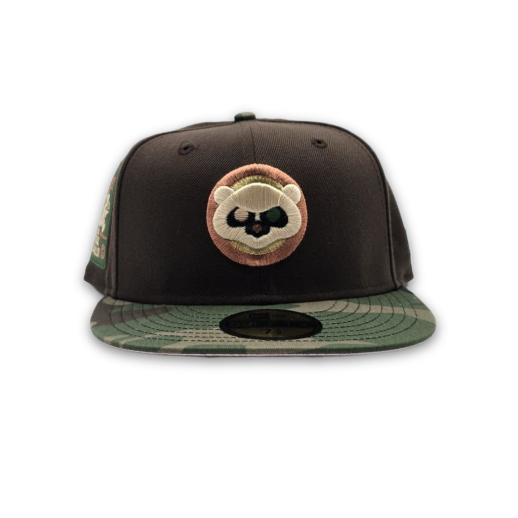 Brown Chicago Cubs Camo Visor Pink Bottom Be Alert Foul Balls Side Patch New Era 59Fifty Fitted