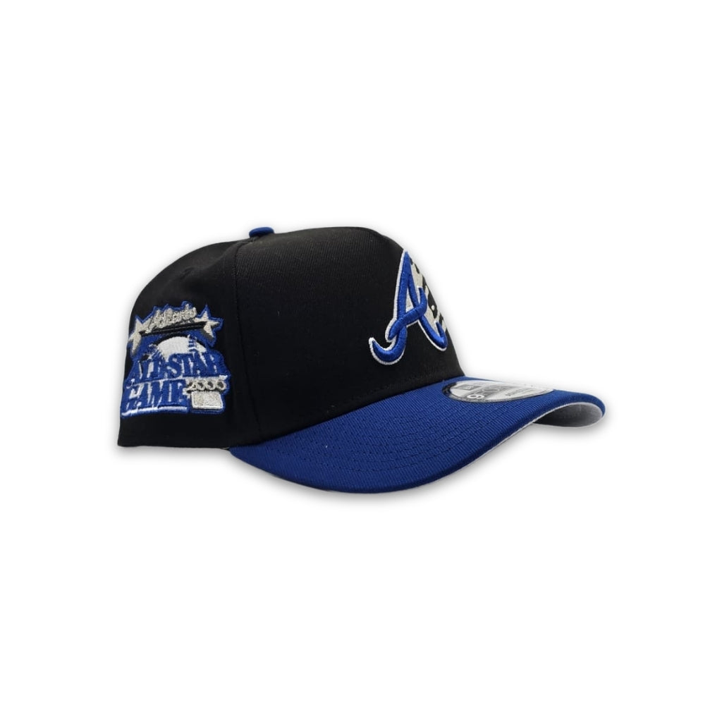 Black Atlanta Braves Paint Splash Logo Royal Blue Curved Brim Gray Bottom 2000 All Star Game Side Patch New Era 9Fifty A-frame Snapback