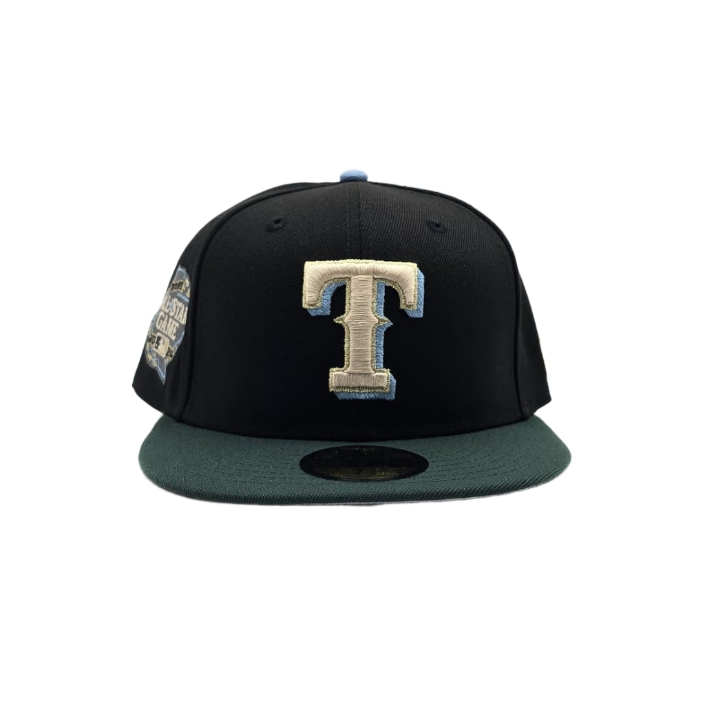 Black Texas Rangers Dark Green Visor Gray Bottom 2024 All Star Game Side Patch New Era 59Fifty Fitted