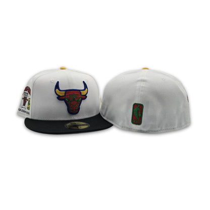 Matching White Chicago Bulls Black Visor Gray Bottom 1996 NBA Champions Side Patch New Era 59Fifty Fitted For For Miro 7