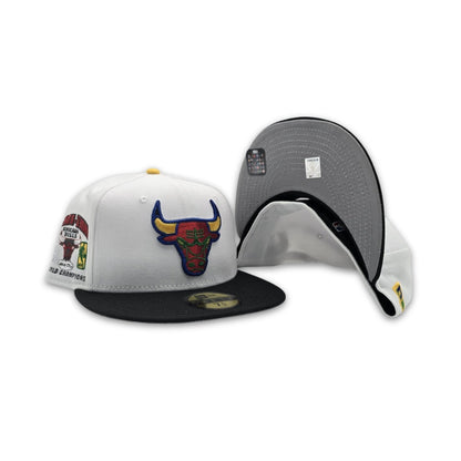 Matching White Chicago Bulls Black Visor Gray Bottom 1996 NBA Champions Side Patch New Era 59Fifty Fitted For For Miro 7
