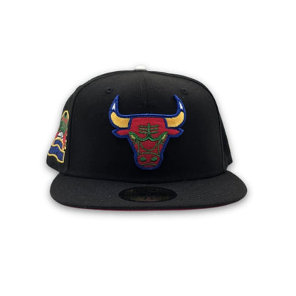 Matching Black Chicago Bulls Red Bottom 1996 NBA Champions Side Patch New Era 59Fifty Fitted For For Miro 7
