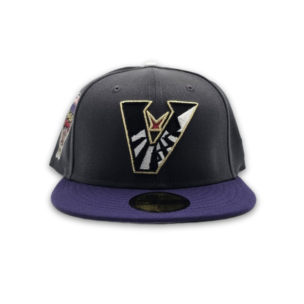 Dark Gray Upside Down Arizona Diamondbacks Dark Purple Visor Gray Bottom 1998 Inaugural Season New Era 59Fifty Fitted
