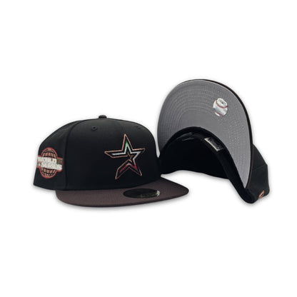 Black Houston Astros Brown Visor Gray Bottom 2005 World Series Side Patch New Era 59Fifty Fitted