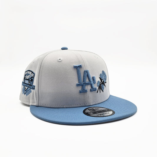 New Era Los Angeles Dodgers '50th Anniversary Rose' 9FIFTY Snapback White/Sky Blue