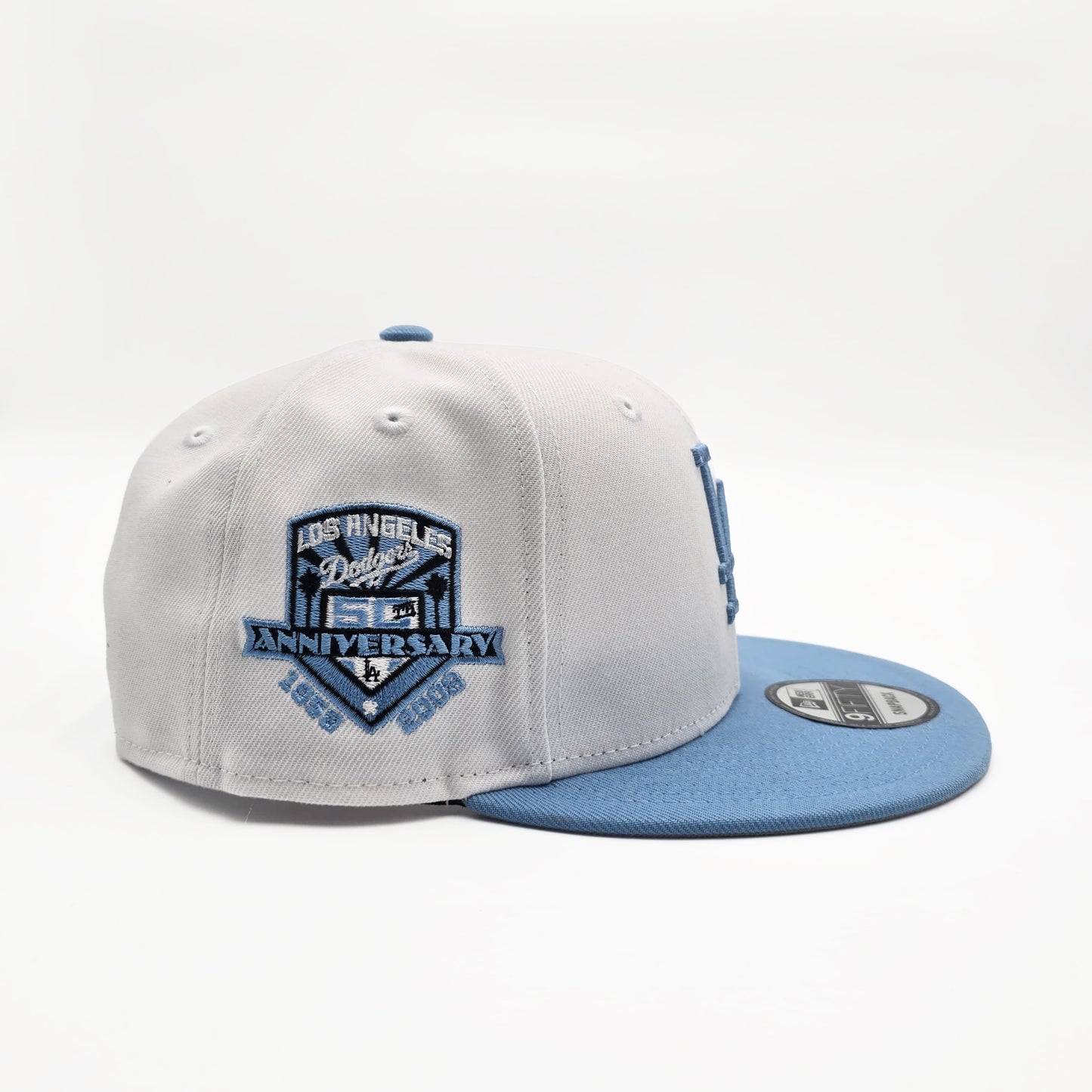 New Era Los Angeles Dodgers '50th Anniversary Rose' 9FIFTY Snapback White/Sky Blue