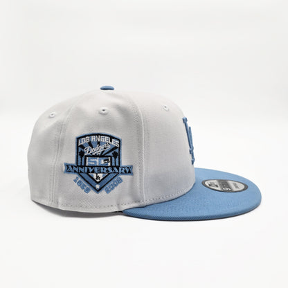 New Era Los Angeles Dodgers '50th Anniversary Rose' 9FIFTY Snapback White/Sky Blue