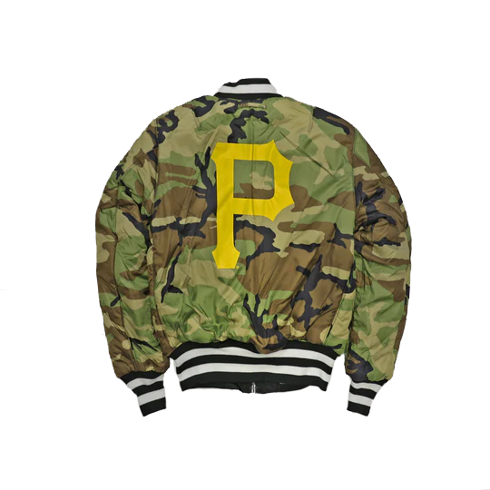 Black Pittsburgh Pirates Alpha Industries X New Era Reversible MA-1 Bomber Jacket