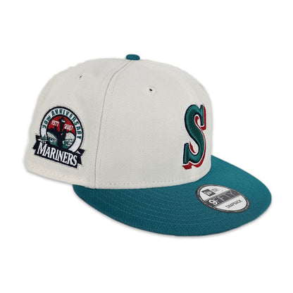 Off White Seattle Mariners Teal Visor 30th Anniversary Red Bottom New Era 9Fifty Snapback