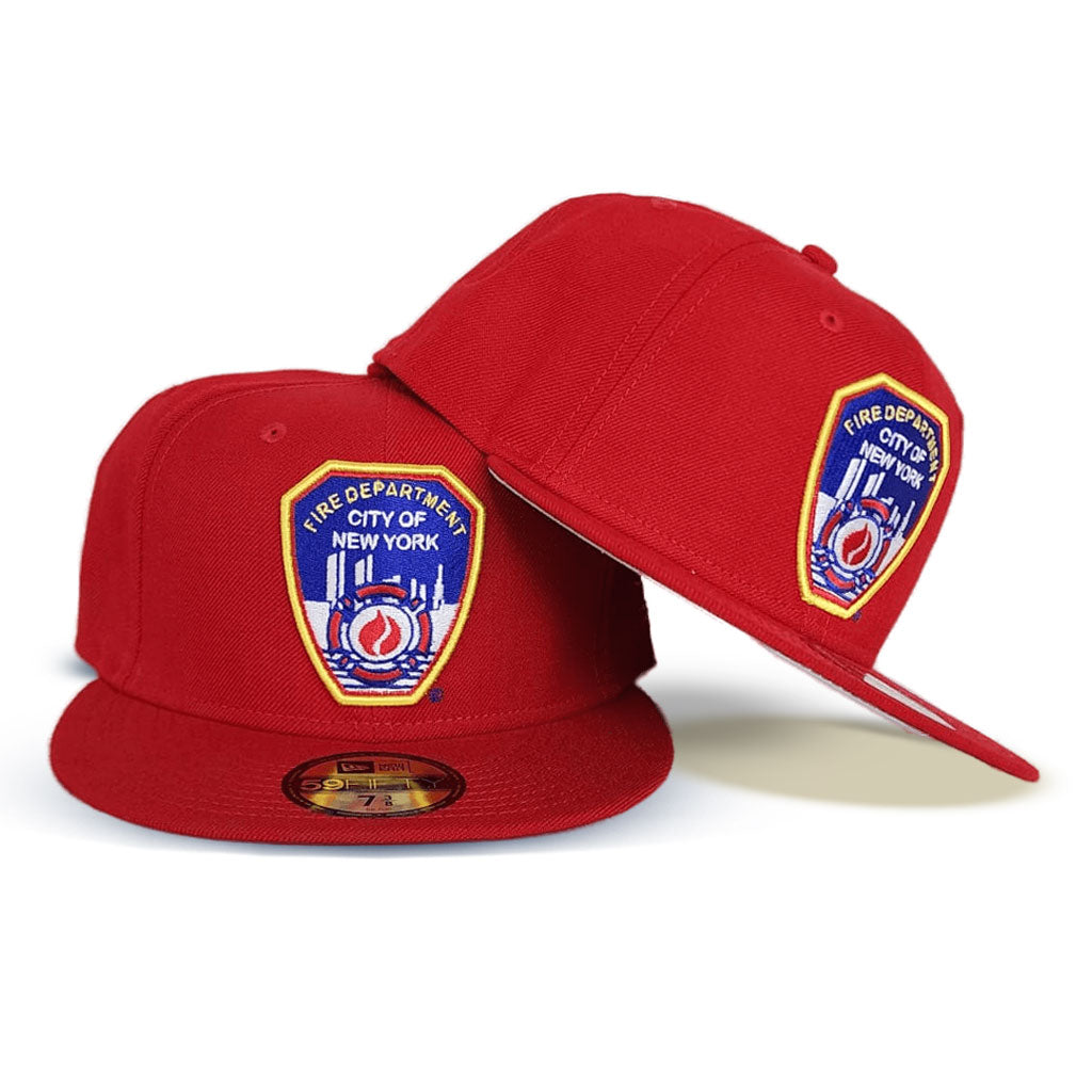 New Era Red Fire Department City Of New York " FDNY " 59FIFTY Fitted Hat