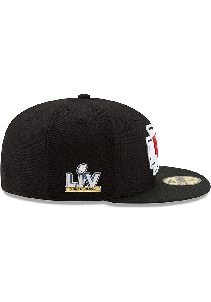 Kansas City Chiefs New Era Black Super Bowl LV Side Patch 59FIFTY Fitted Hat