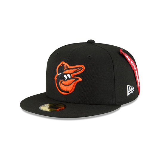 Black Alpha Industries X Baltimore Orioles Dark Green Bottom New Era 59Fifty Fitted