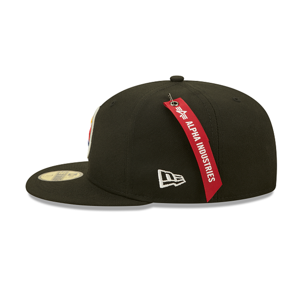 Black Alpha Industries X Pittsburgh Steelers Yellow Bottom New Era 59Fifty Fitted