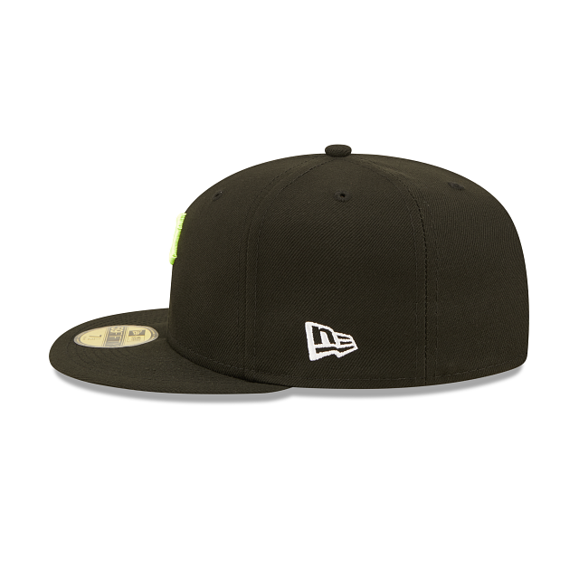Black Pittsburgh Pirates Neon Green Pop Snakeskin Bottom 76th World Series Side Patch New Era 59Fifty Fitted