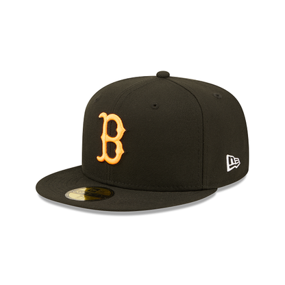 Black Boston Red Sox Neon Orange Snakeskin Bottom 2004 World Series Side Patch New Era 59Fifty Fitted