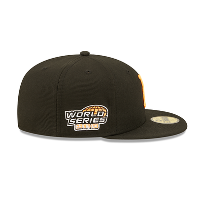 Black Boston Red Sox Neon Orange Snakeskin Bottom 2004 World Series Side Patch New Era 59Fifty Fitted