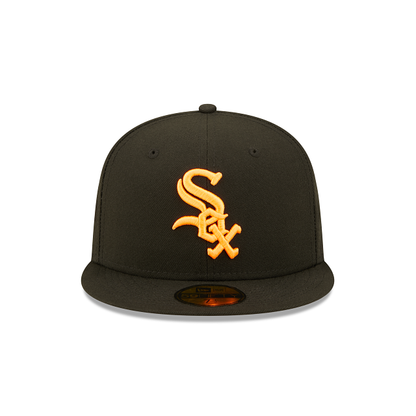Black Chicago White Sox Neon Orange Snakeskin Bottom 2005 World Series Side Patch New Era 59Fifty Fitted