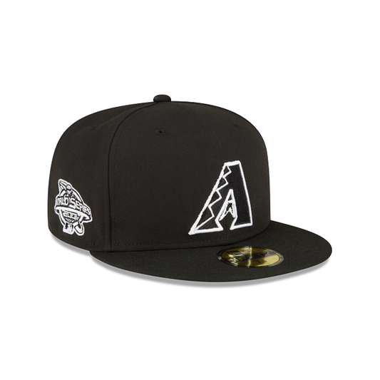 Black Arizona Diamondbacks 2001 World Series Side Patch Gray Bottom New Era 59FIFTY Fitted