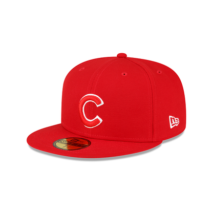 Red Chicago Cubs Gray Bottom 1990 All star Game Side Patch New Era 59Fifty Fitted