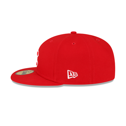 Red Chicago Cubs Gray Bottom 1990 All star Game Side Patch New Era 59Fifty Fitted
