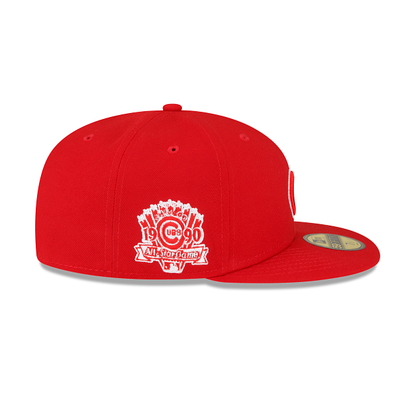 Red Chicago Cubs Gray Bottom 1990 All star Game Side Patch New Era 59Fifty Fitted