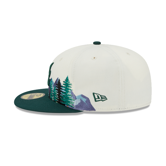 Off White Atlanta Braves Outdoor Patch Dark Green Visor Toast Bottom 59FIFTY Fitted